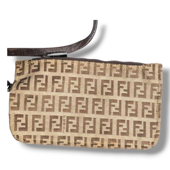 FENDI Zucchino Beige and Brown Logo Tote Bag - Picture 10 of 15